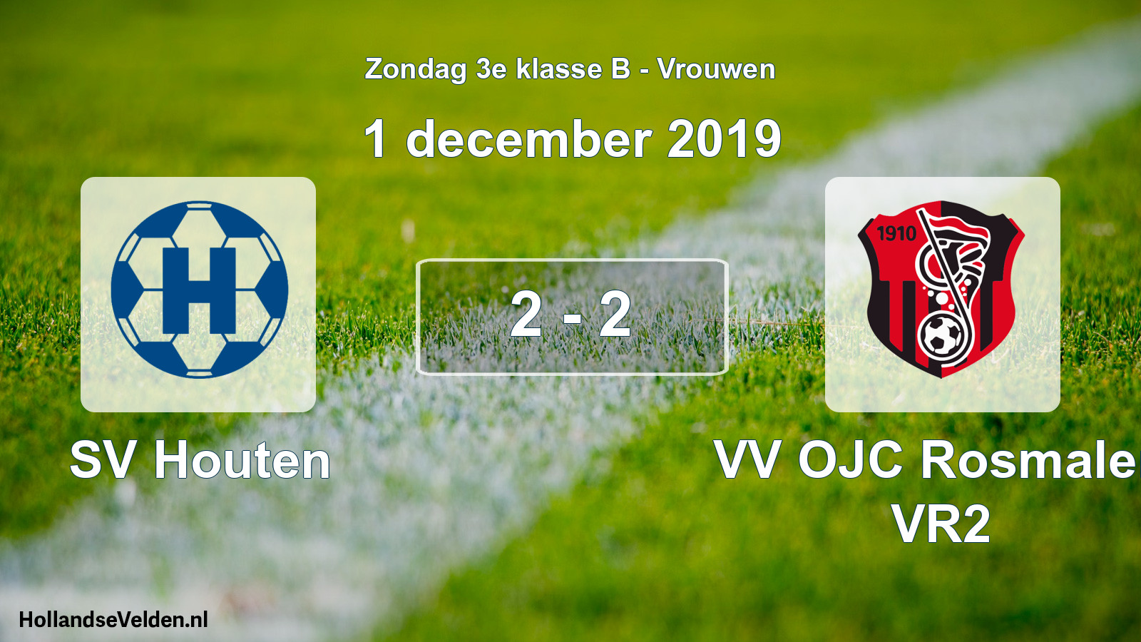 Gespeelde wedstrijd: SV Houten - VV OJC Rosmalen VR2 2 - 2 (1 december 2019)