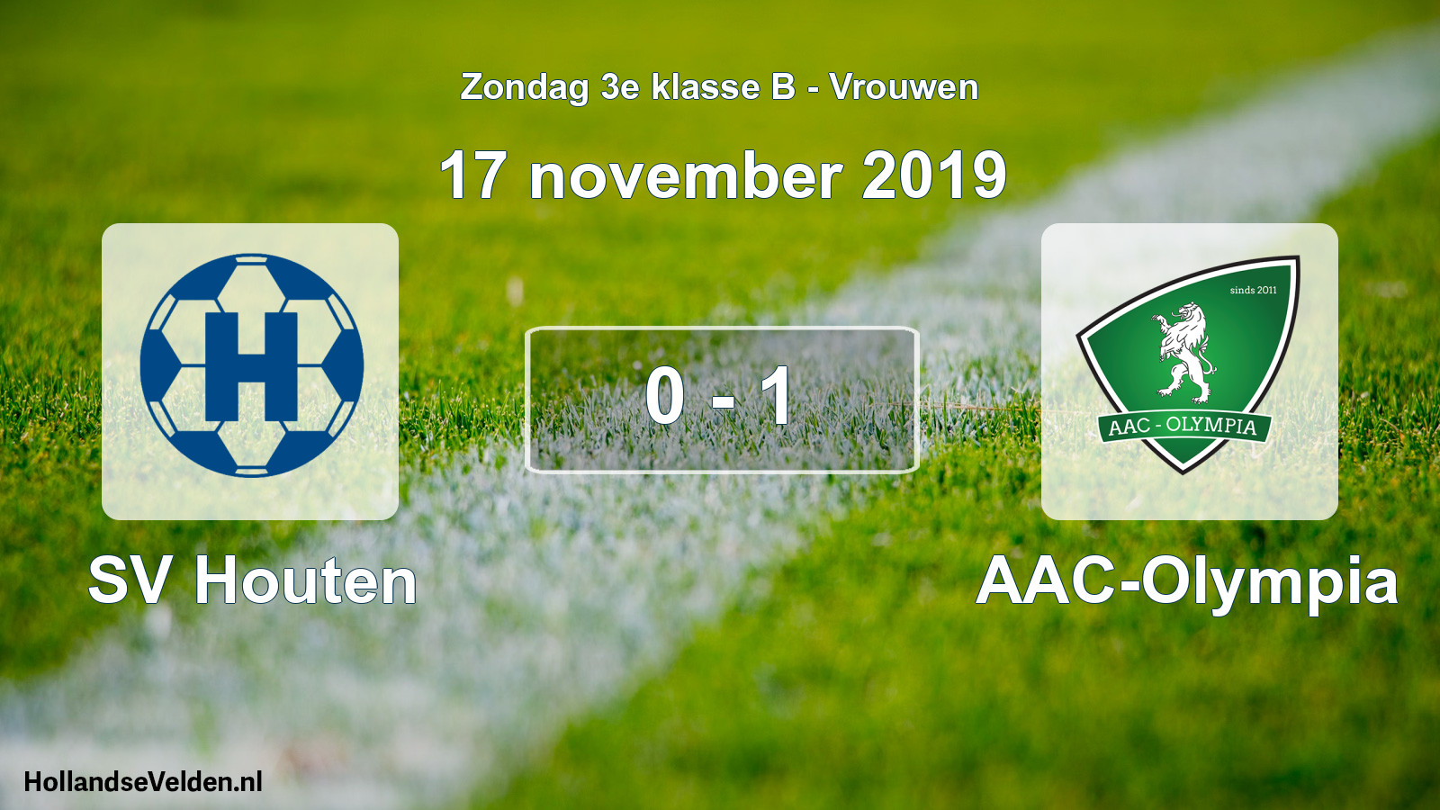 Total number of matches played: SV Houten - AAC-Olympia 0 - 1 (17 November 2019)