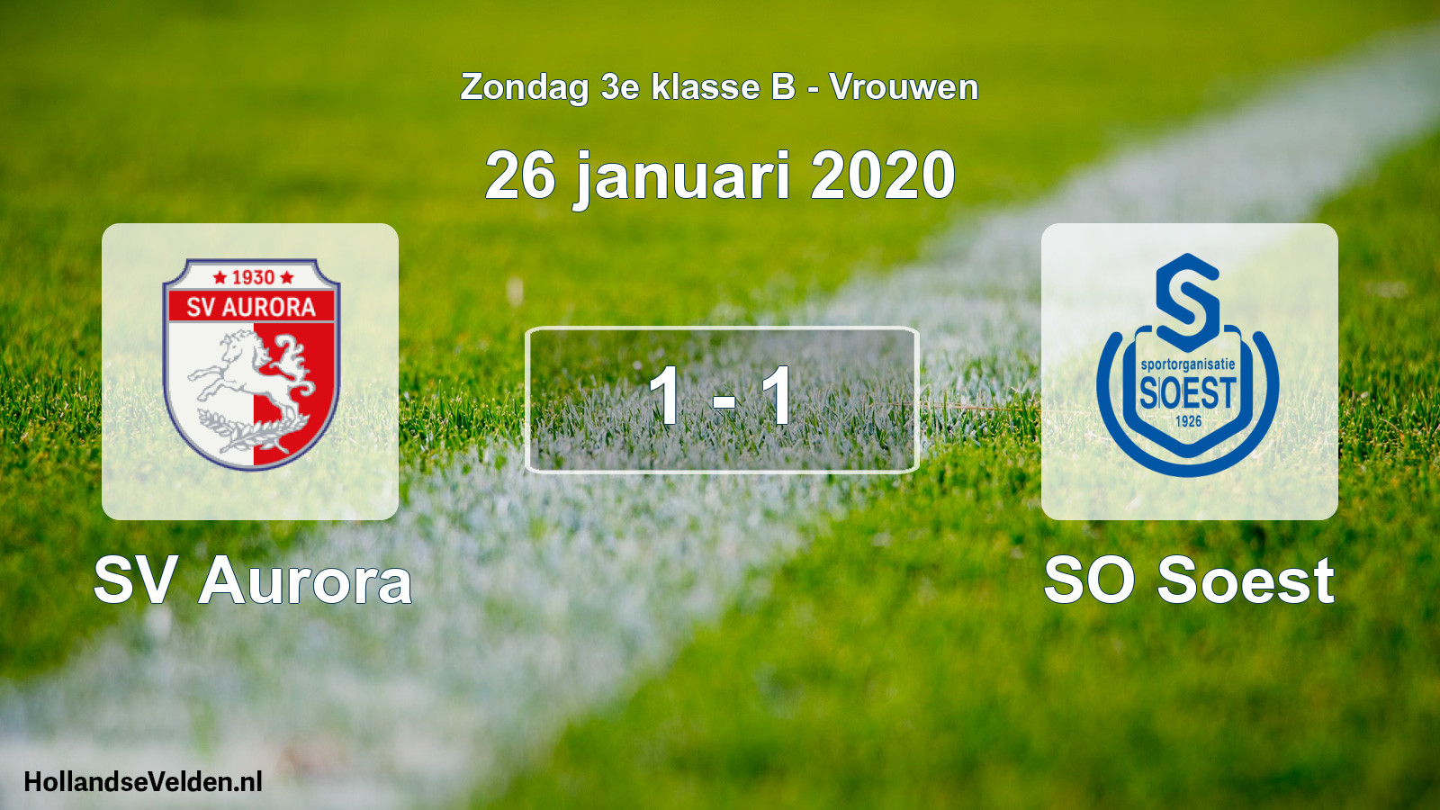 Total number of matches played: SV Aurora - SO Soest 1 - 1 (26 January 2020)