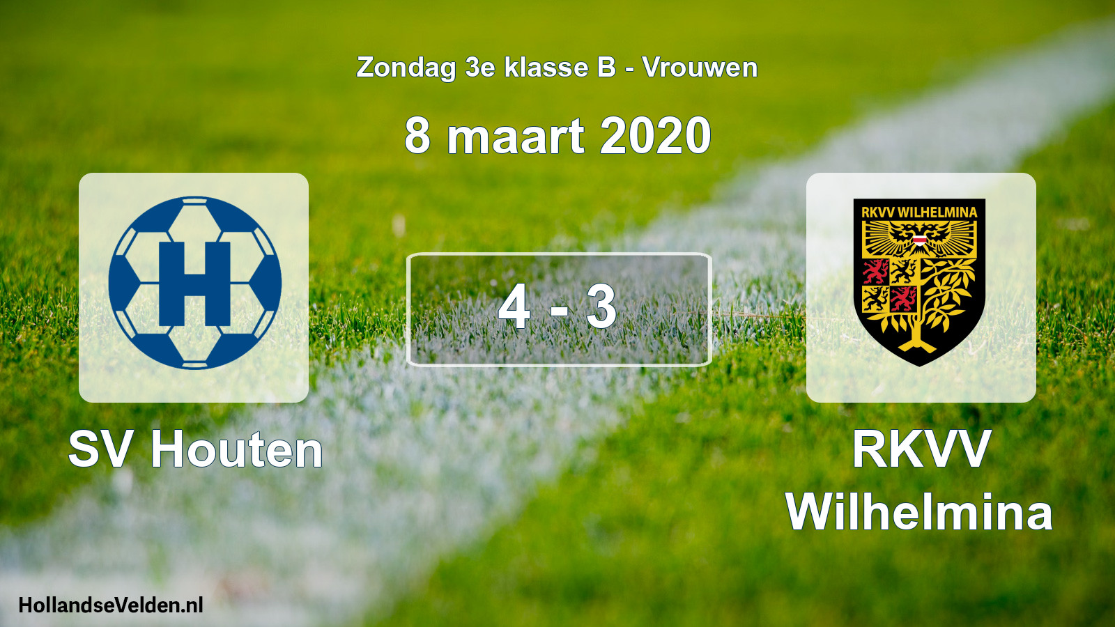 Total number of matches played: SV Houten - RKVV Wilhelmina 4 - 3 (8 March 2020)