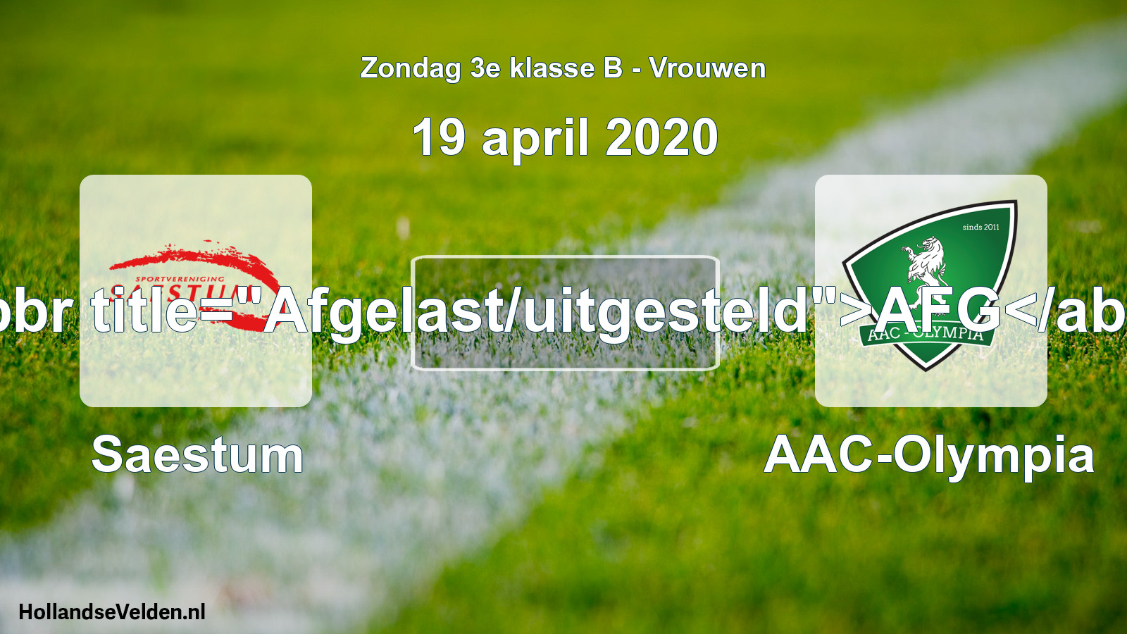 Scheduled Match: Saestum - AAC-Olympia (19 April 2020)