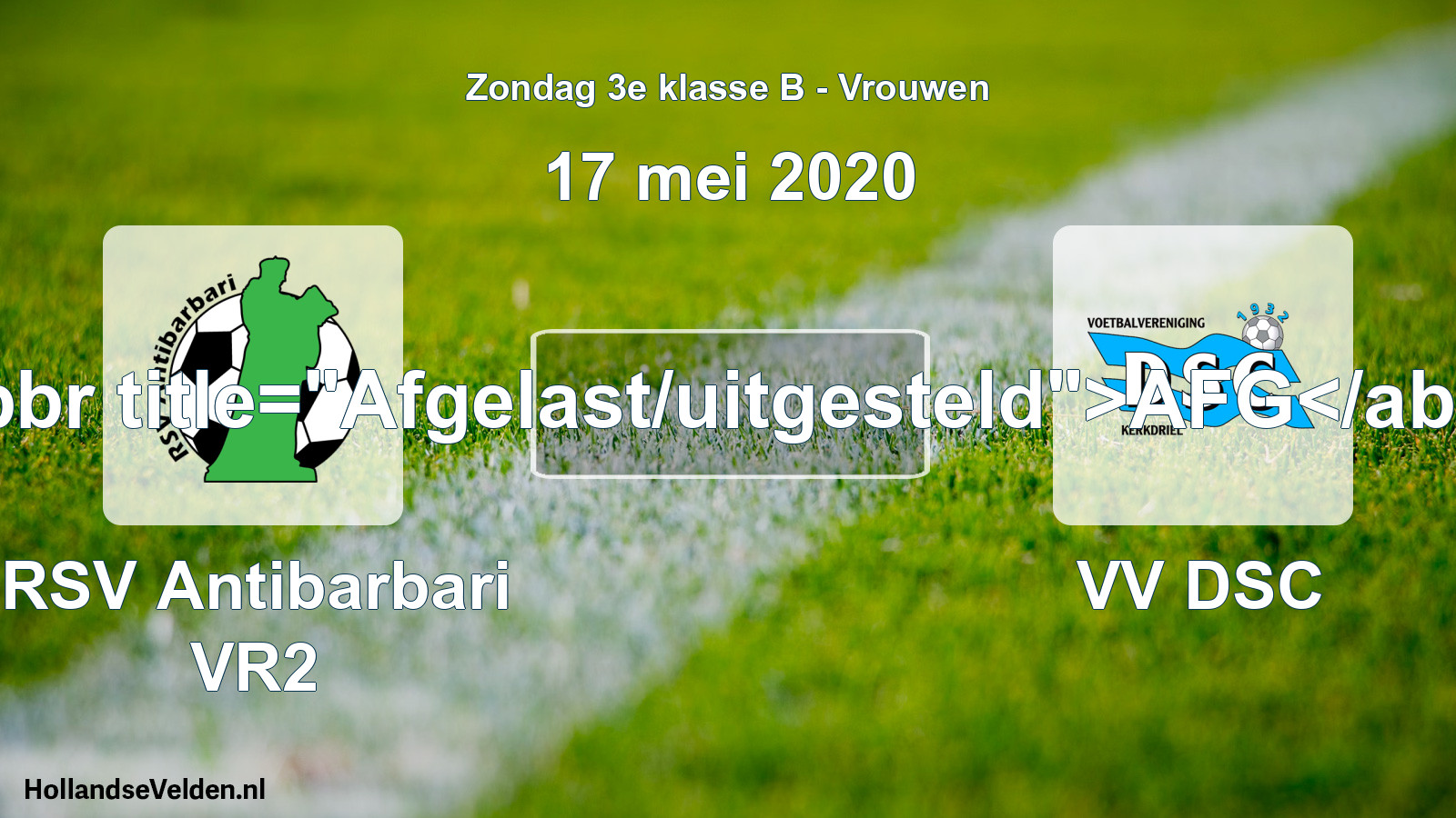 Scheduled Match: RSV Antibarbari VR2 - VV DSC (17 May 2020)