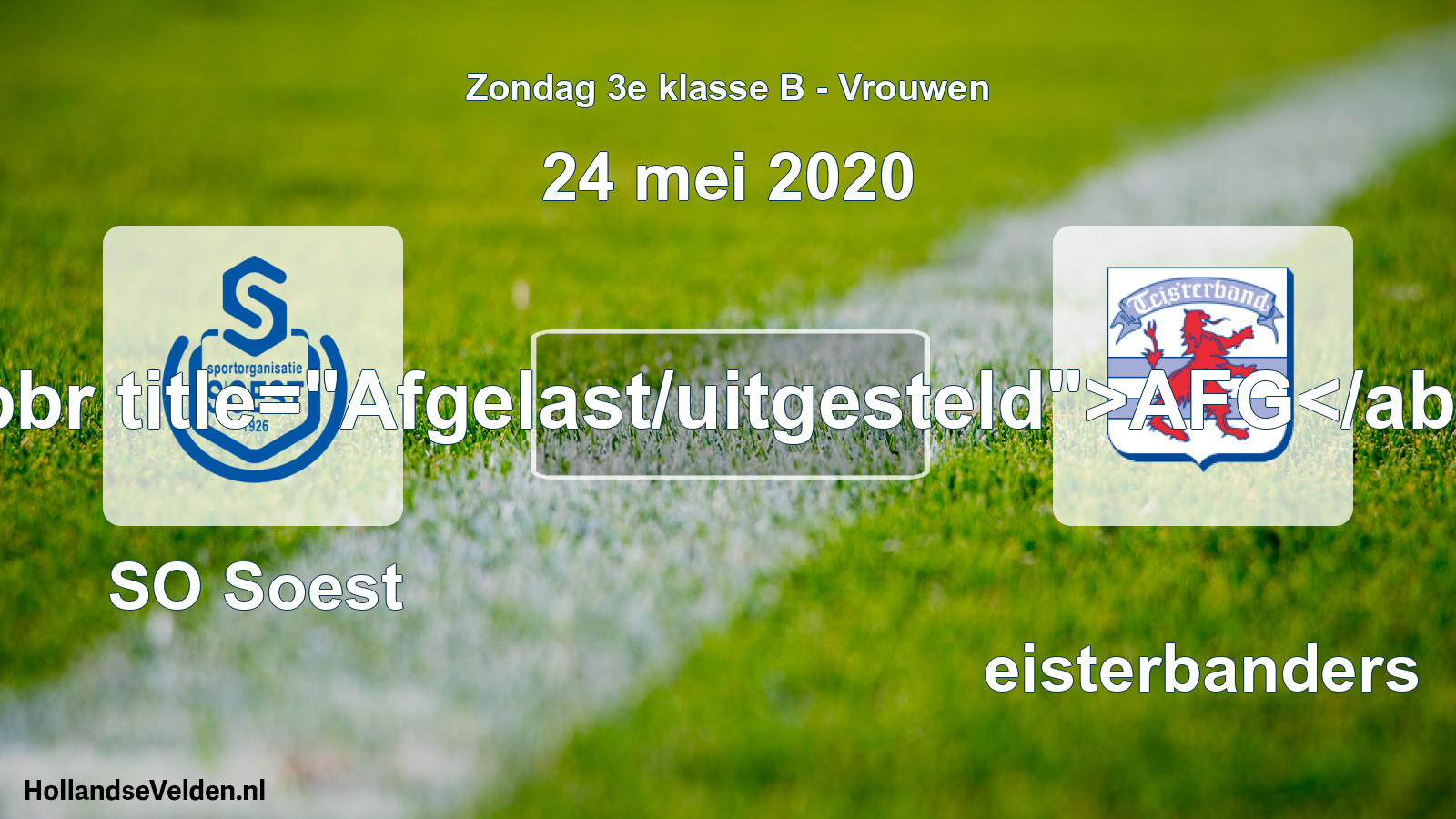 Scheduled Match: SO Soest - Teisterbanders (24 May 2020)