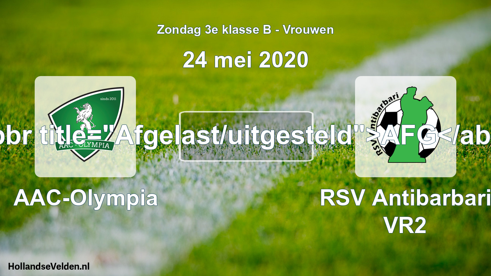 Scheduled Match: AAC-Olympia - RSV Antibarbari VR2 (24 May 2020)