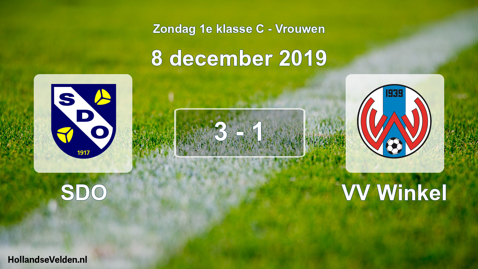 Total number of matches played: SDO - VV Winkel 3 - 1 (8 December 2019)
