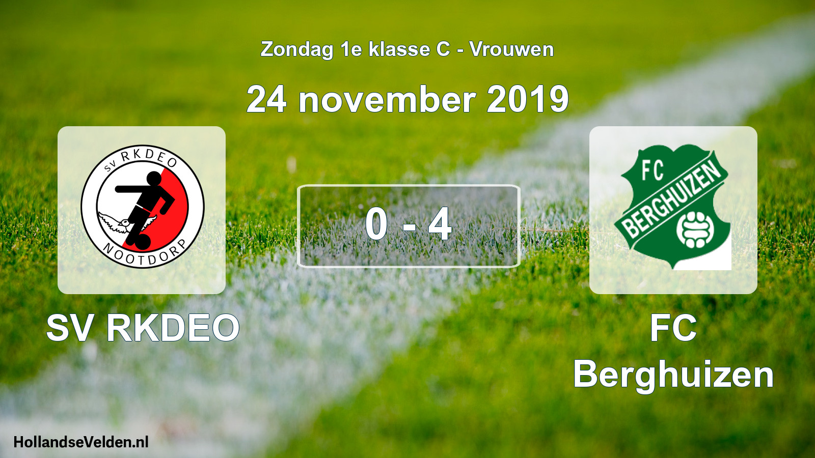 Gespeelde wedstrijd: SV RKDEO - FC Berghuizen 0 - 4 (24 november 2019)