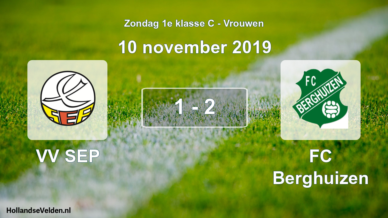 Gespeelde wedstrijd: VV SEP - FC Berghuizen 1 - 2 (10 november 2019)