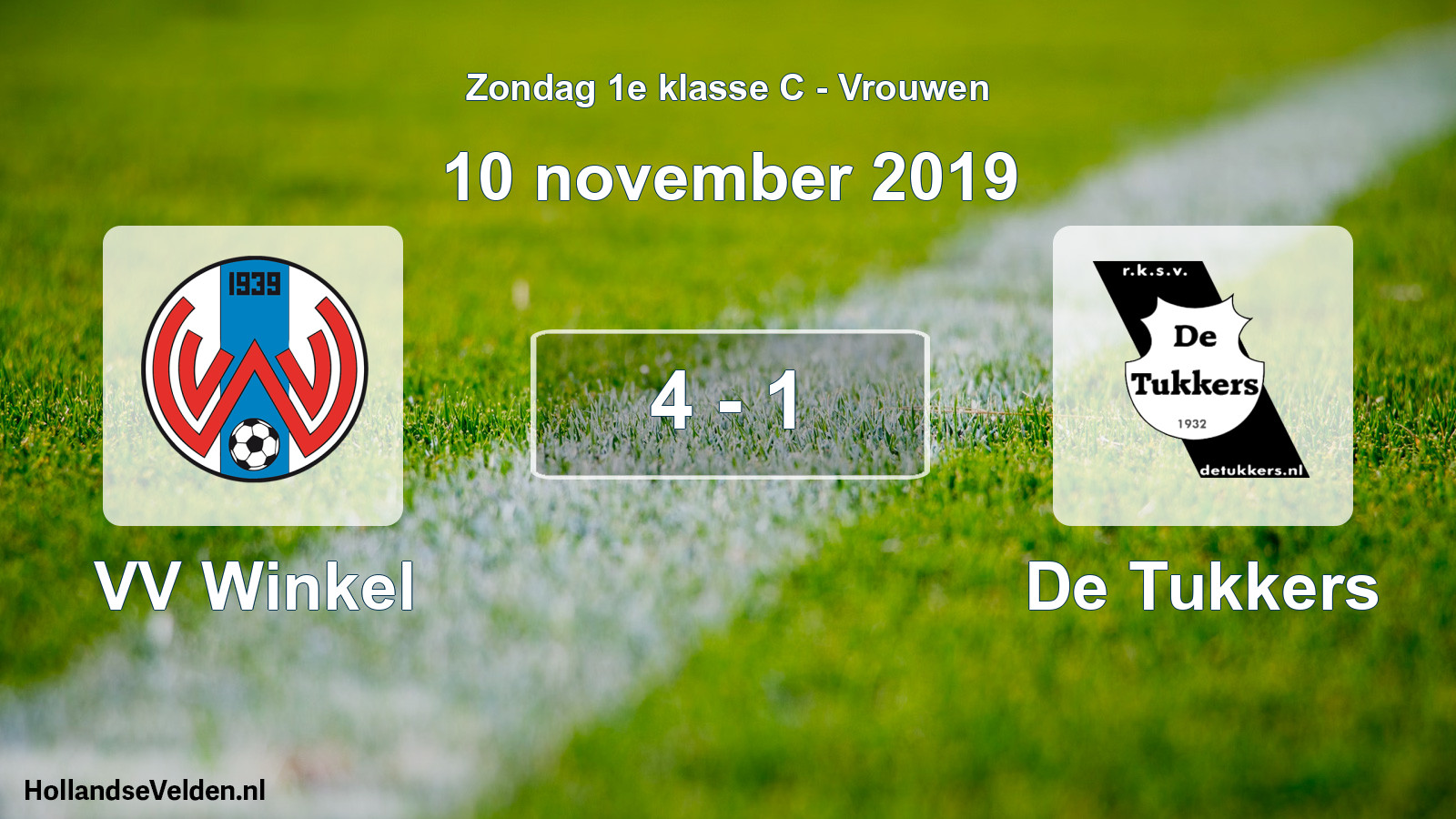 Gespeelde wedstrijd: VV Winkel - De Tukkers 4 - 1 (10 november 2019)