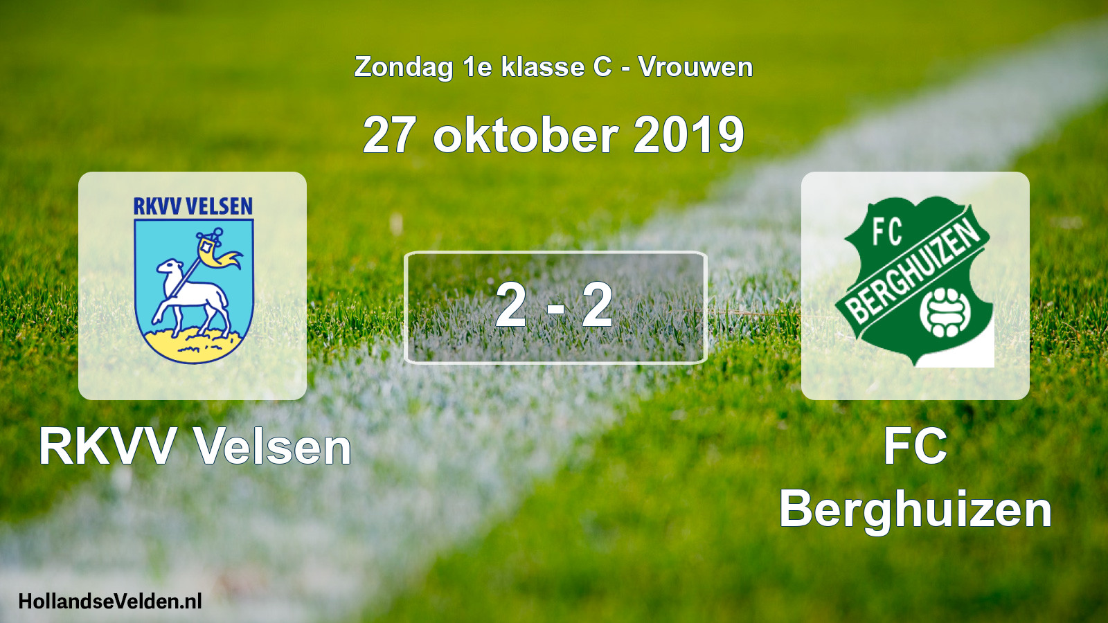 Gespeelde wedstrijd: RKVV Velsen - FC Berghuizen 2 - 2 (27 oktober 2019)