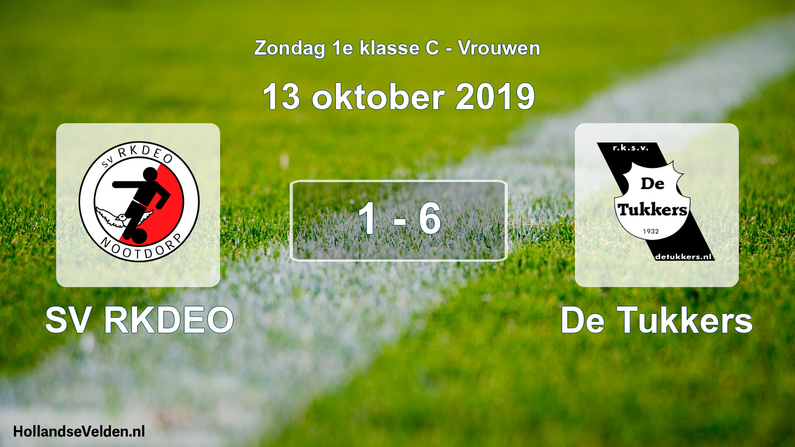 Gespeelde wedstrijd: SV RKDEO - De Tukkers 1 - 6 (13 oktober 2019)