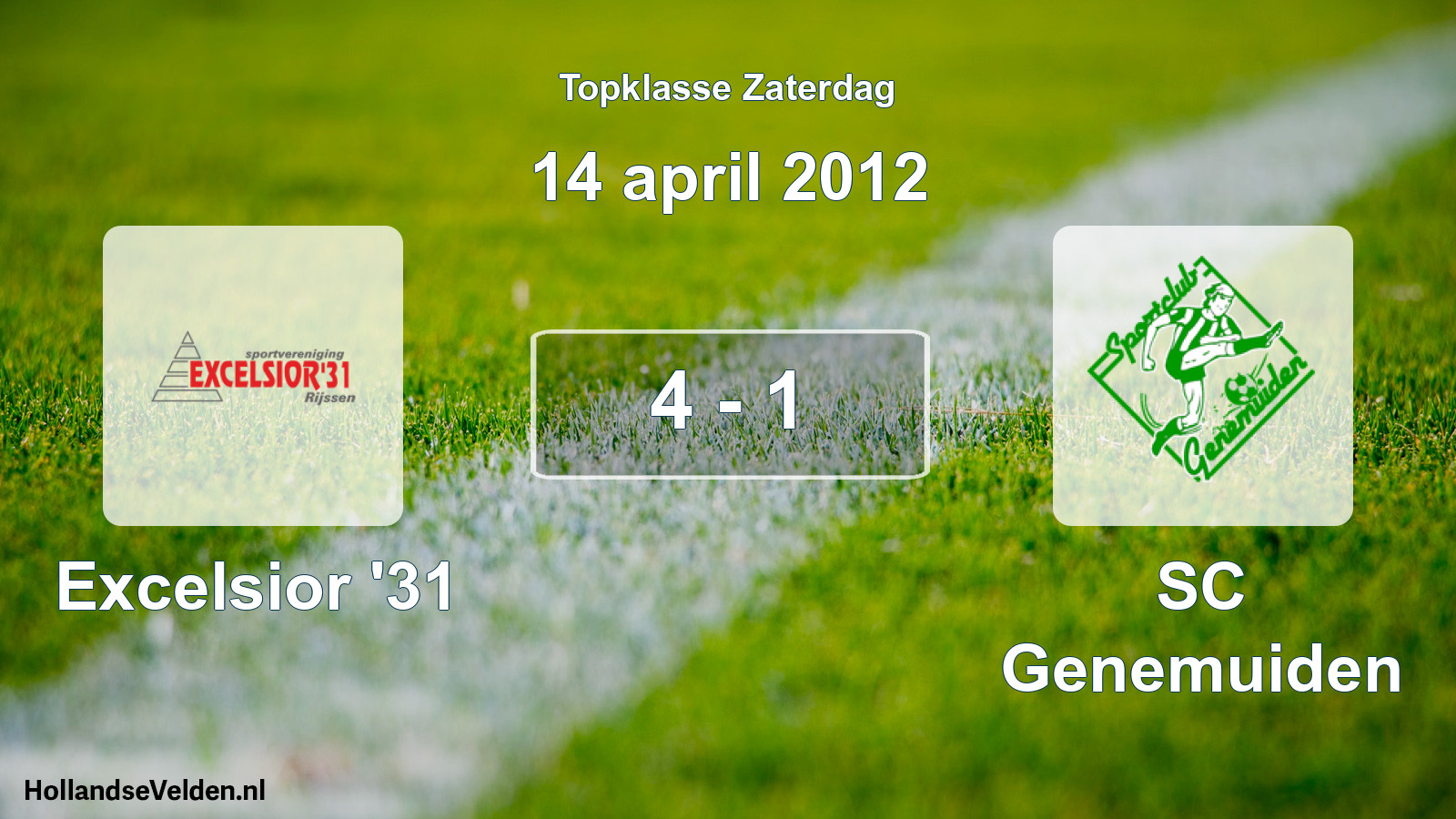 Total number of matches played: Excelsior '31 - SC Genemuiden 4 - 1 (14 April 2012)