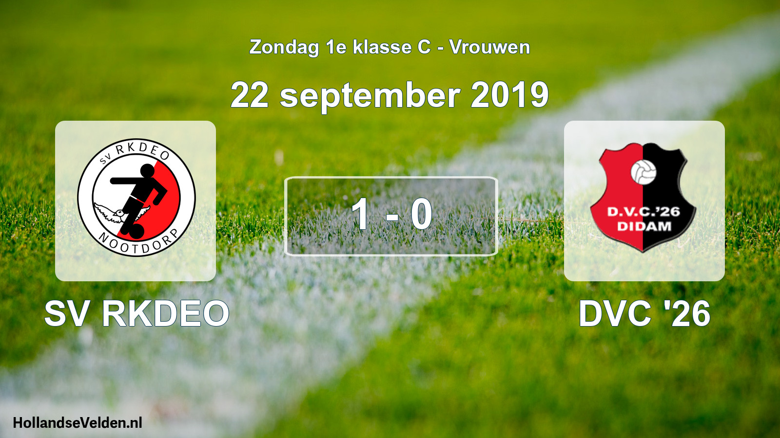 Gespeelde wedstrijd: SV RKDEO - DVC '26 1 - 0 (22 september 2019)