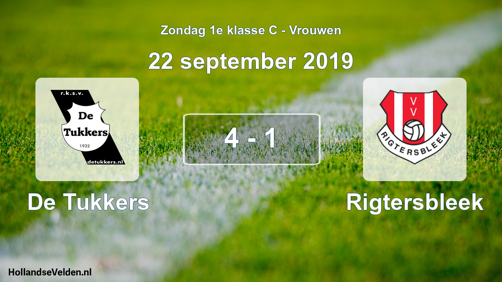 Gespeelde wedstrijd: De Tukkers - Rigtersbleek 4 - 1 (22 september 2019)