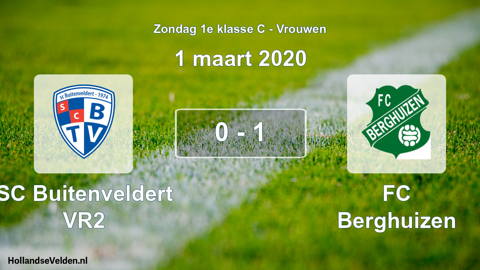 Gespeelde wedstrijd: SC Buitenveldert VR2 - FC Berghuizen 0 - 1 (1 maart 2020)