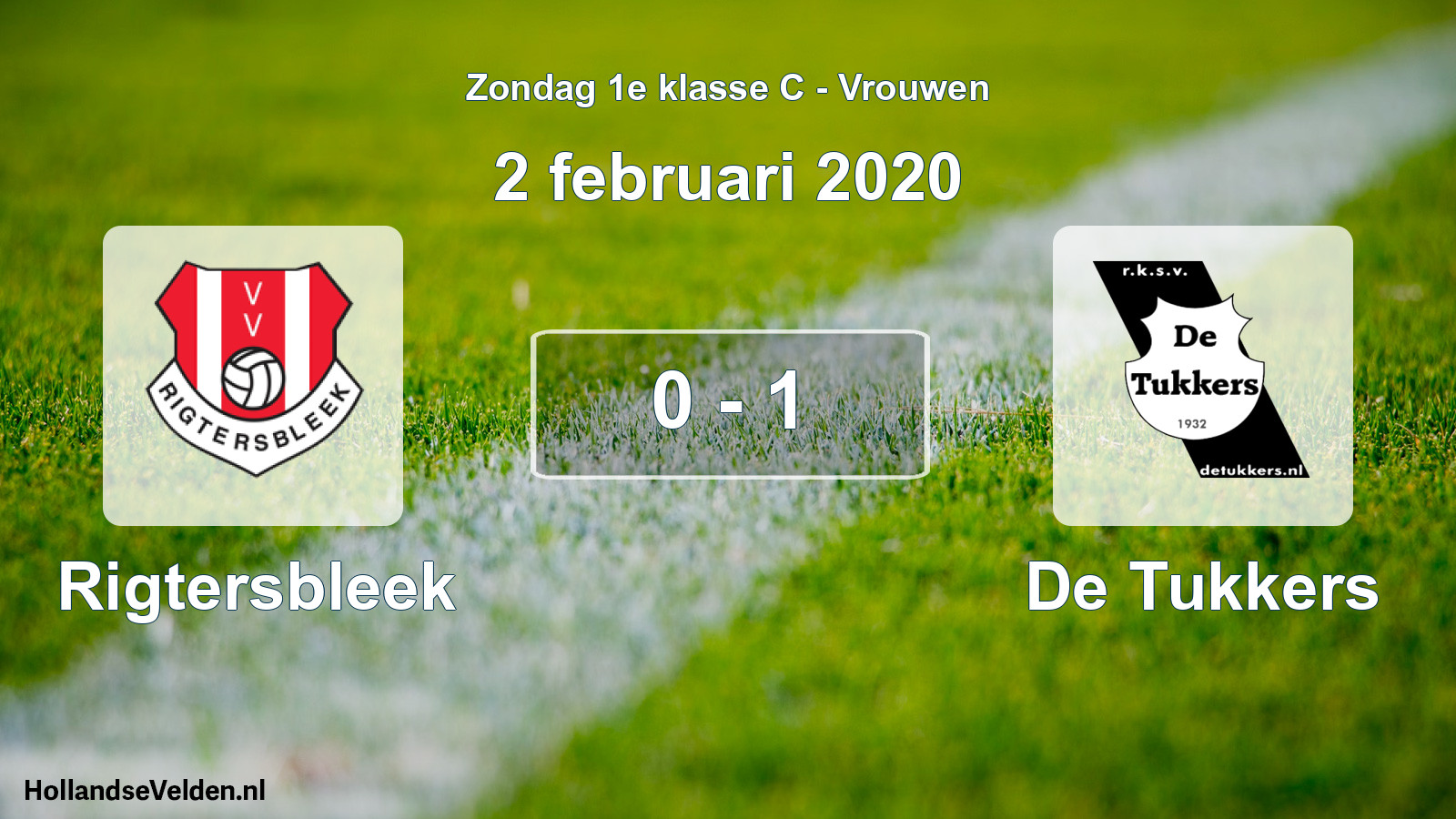 Gespeelde wedstrijd: Rigtersbleek - De Tukkers 0 - 1 (2 februari 2020)