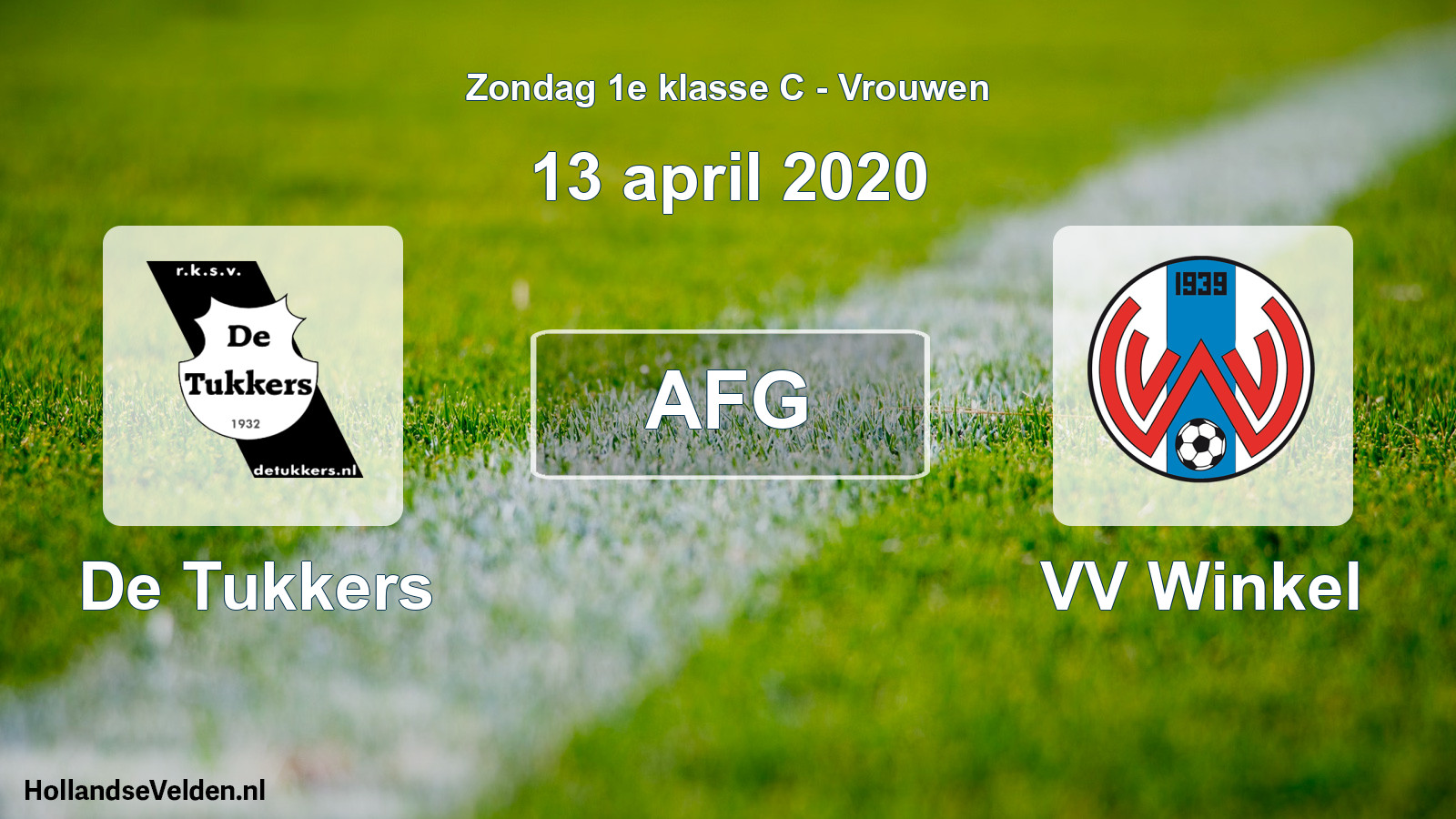 Geplande wedstrijd: De Tukkers - VV Winkel (13 april 2020)