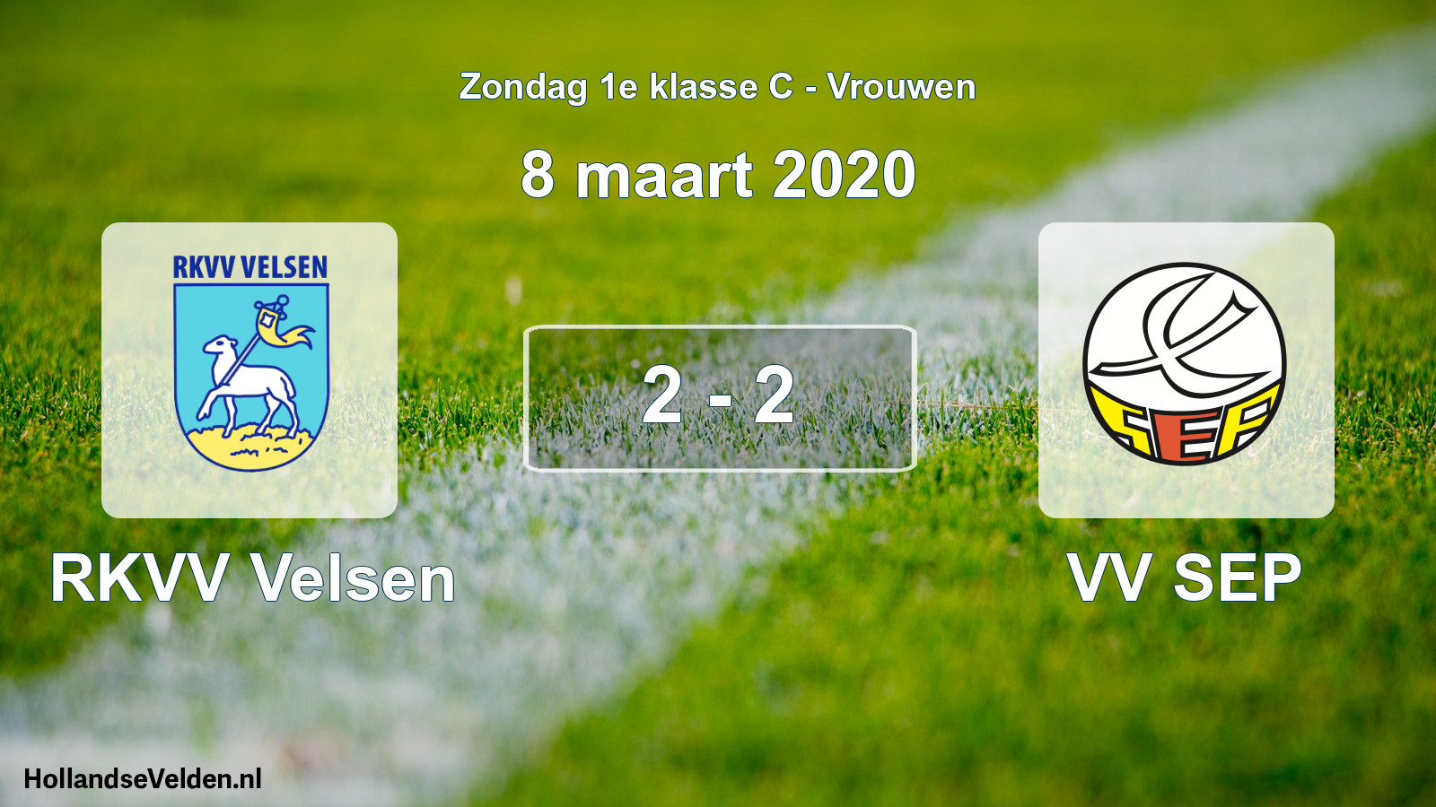 Gespeelde wedstrijd: RKVV Velsen - VV SEP 2 - 2 (8 maart 2020)