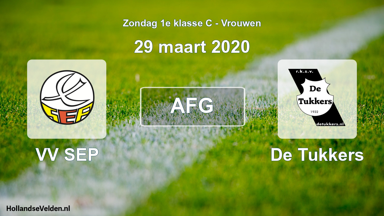 Scheduled Match: VV SEP - De Tukkers (29 March 2020)