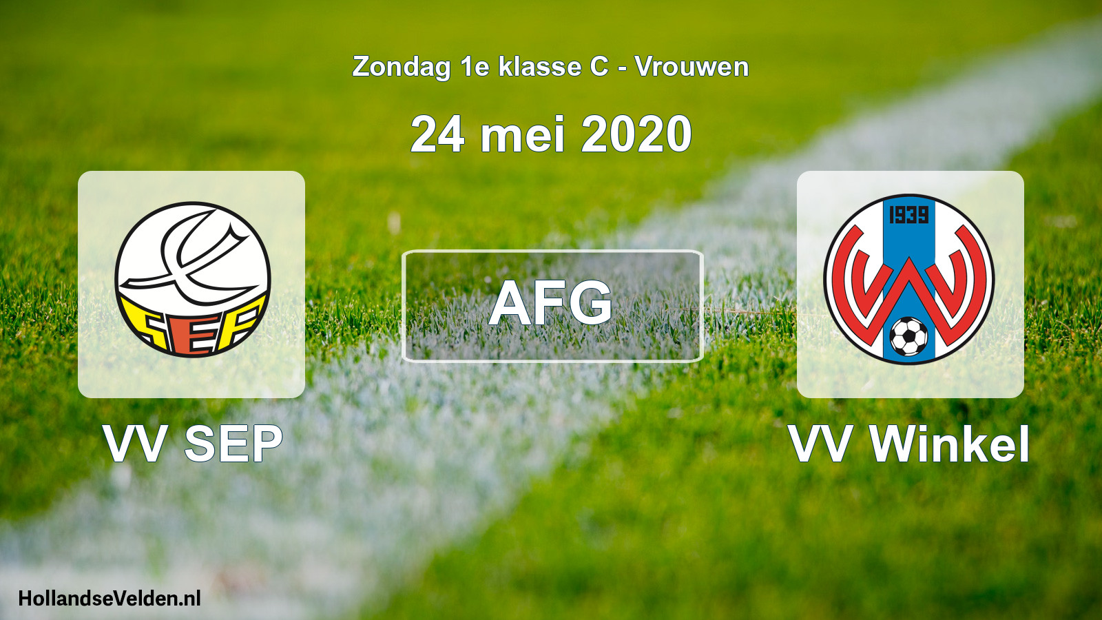 Geplande wedstrijd: VV SEP - VV Winkel (24 mei 2020)