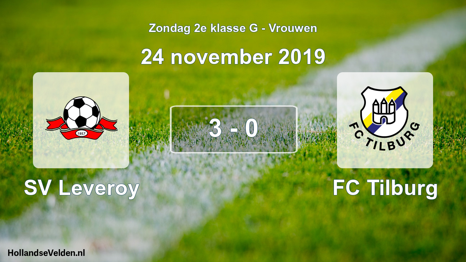 Gespeelde wedstrijd: SV Leveroy - FC Tilburg 3 - 0 (24 november 2019)