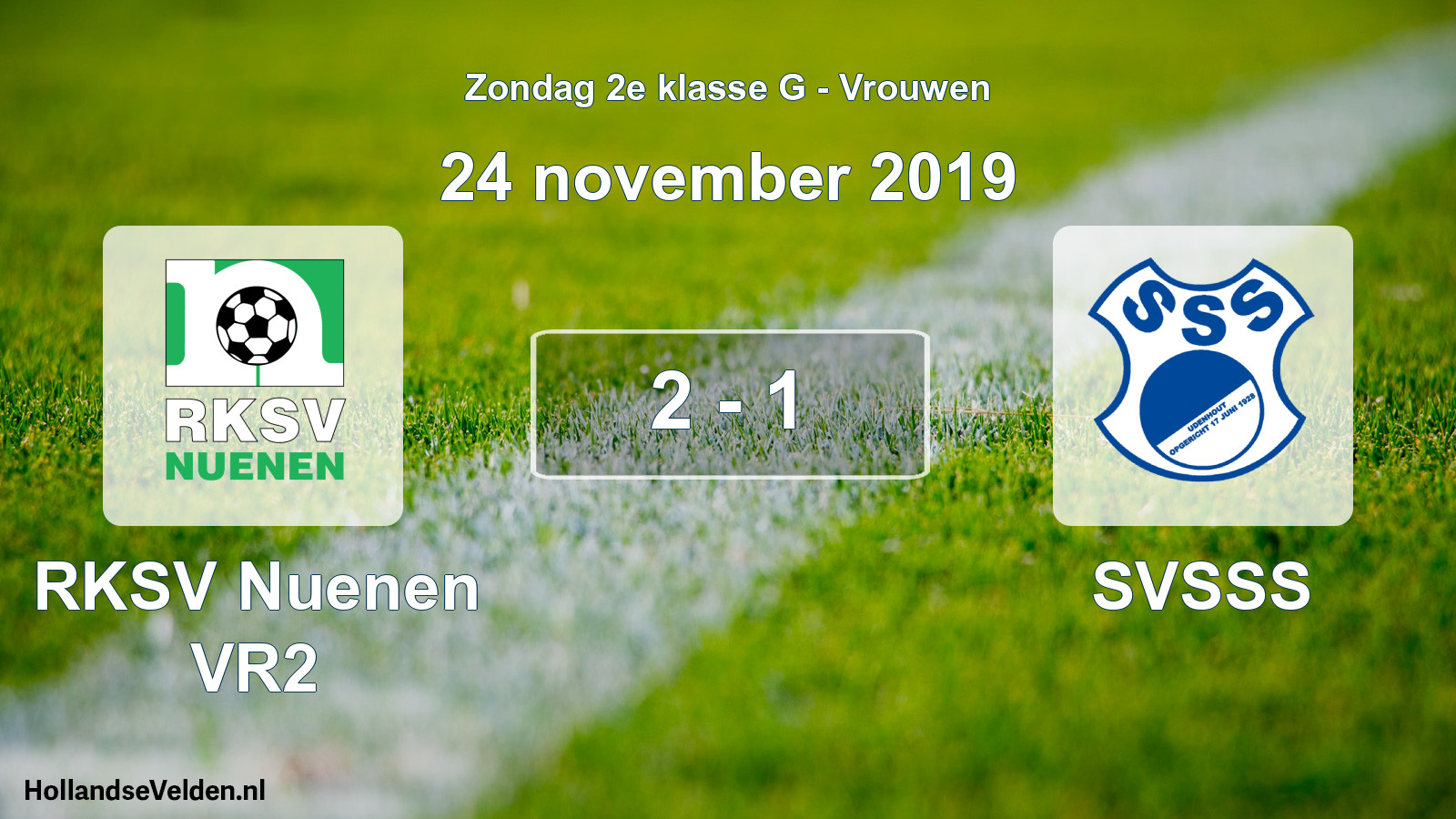 Gespeelde wedstrijd: RKSV Nuenen VR2 - SVSSS 2 - 1 (24 november 2019)