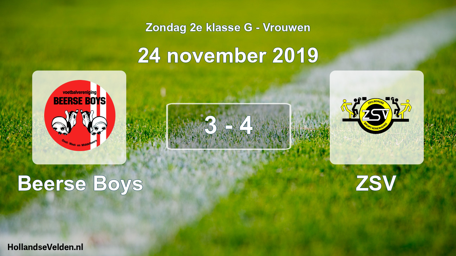 Gespeelde wedstrijd: Beerse Boys - ZSV 3 - 4 (24 november 2019)