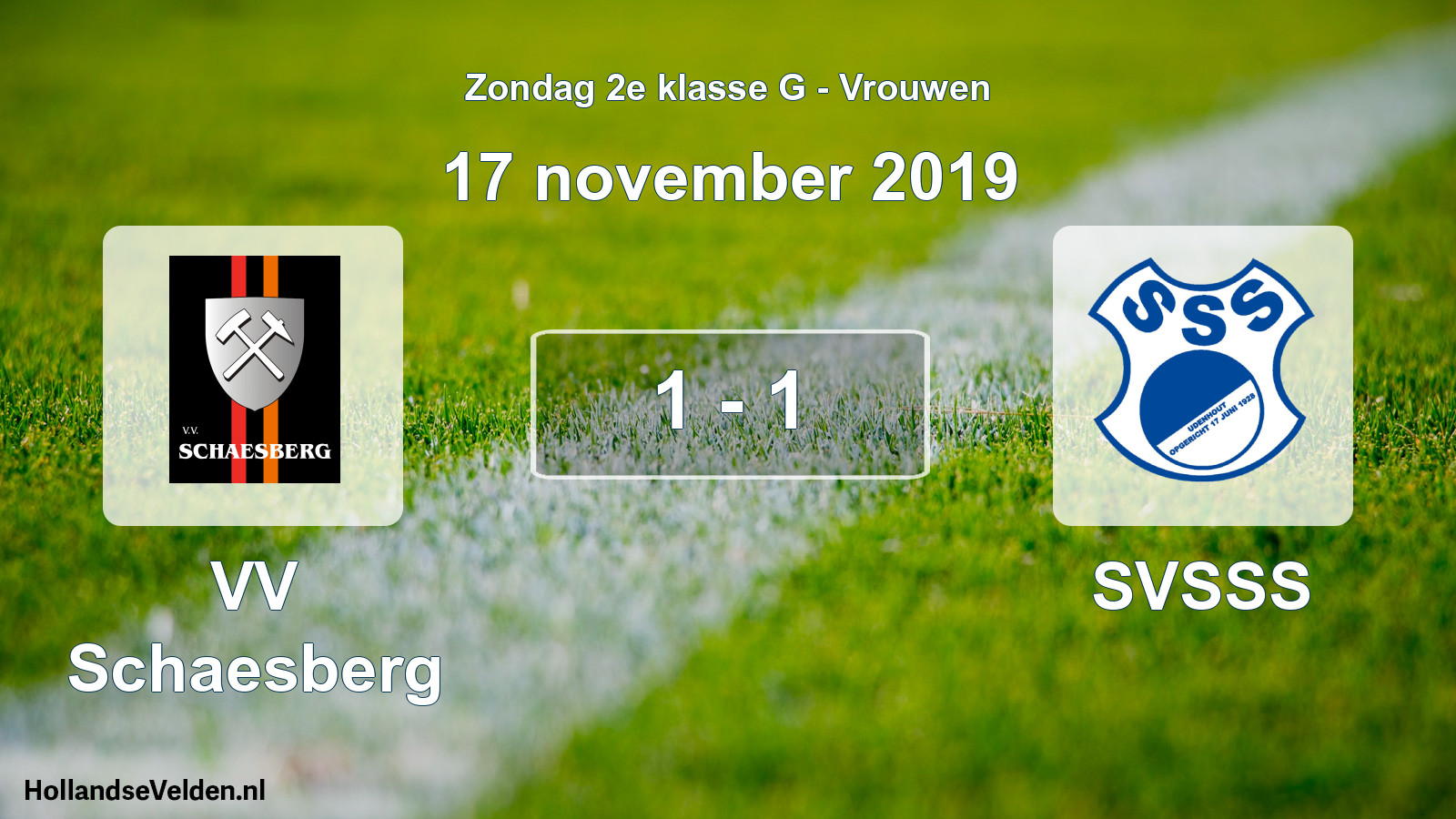 Gespeelde wedstrijd: VV Schaesberg - SVSSS 1 - 1 (17 november 2019)