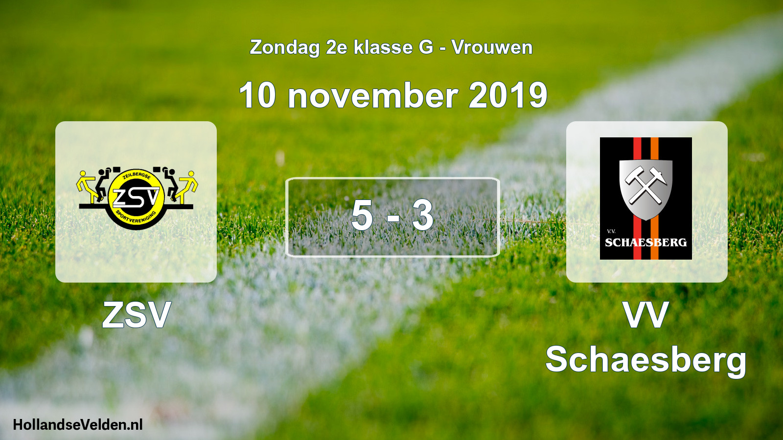 Gespeelde wedstrijd: ZSV - VV Schaesberg 5 - 3 (10 november 2019)