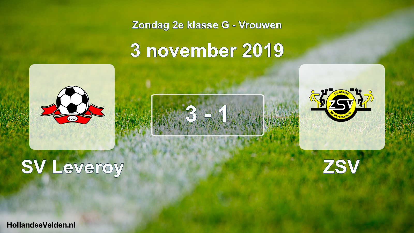 Gespeelde wedstrijd: SV Leveroy - ZSV 3 - 1 (3 november 2019)