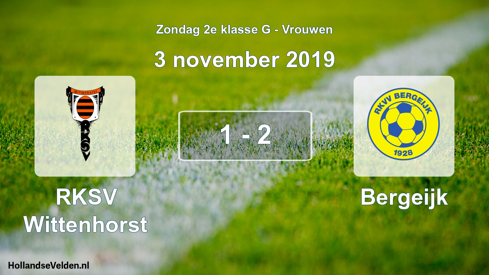 Gespeelde wedstrijd: RKSV Wittenhorst - Bergeijk 1 - 2 (3 november 2019)