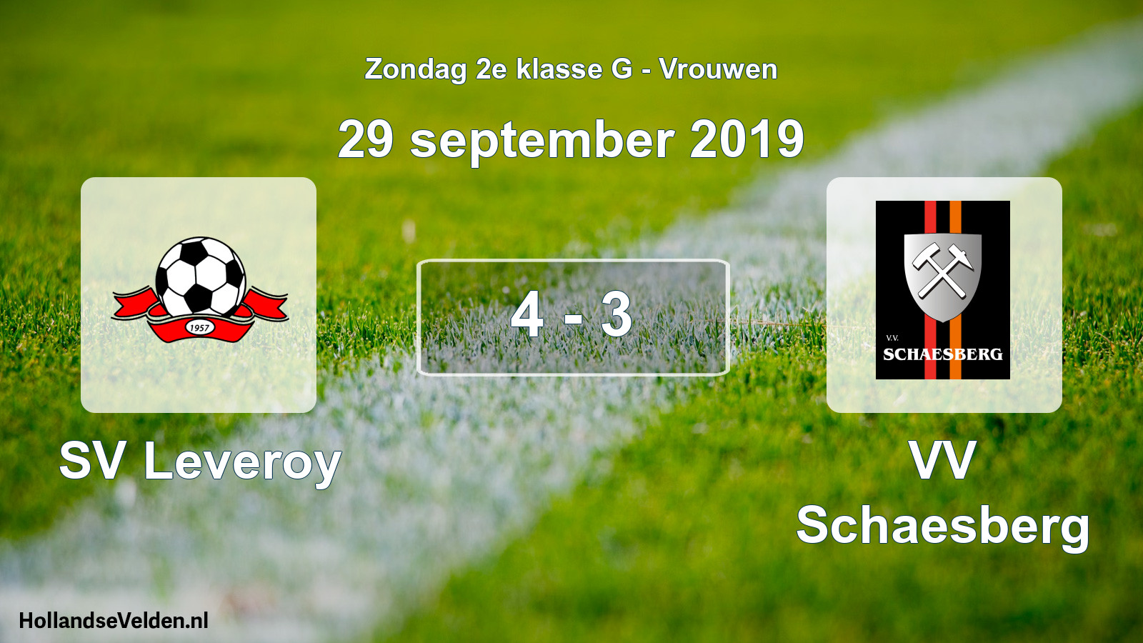 Gespeelde wedstrijd: SV Leveroy - VV Schaesberg 4 - 3 (29 september 2019)