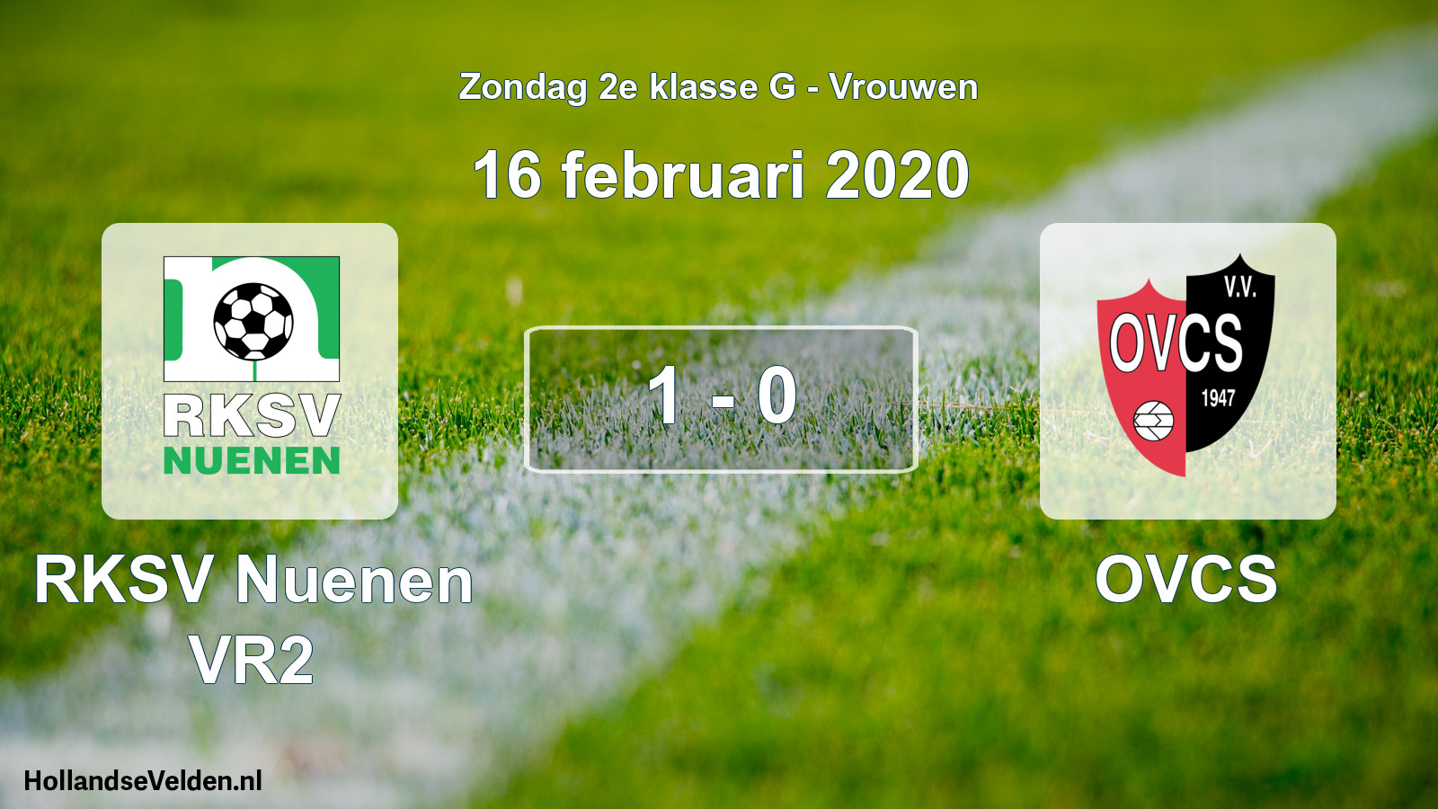 Gespeelde wedstrijd: RKSV Nuenen VR2 - OVCS 1 - 0 (16 februari 2020)