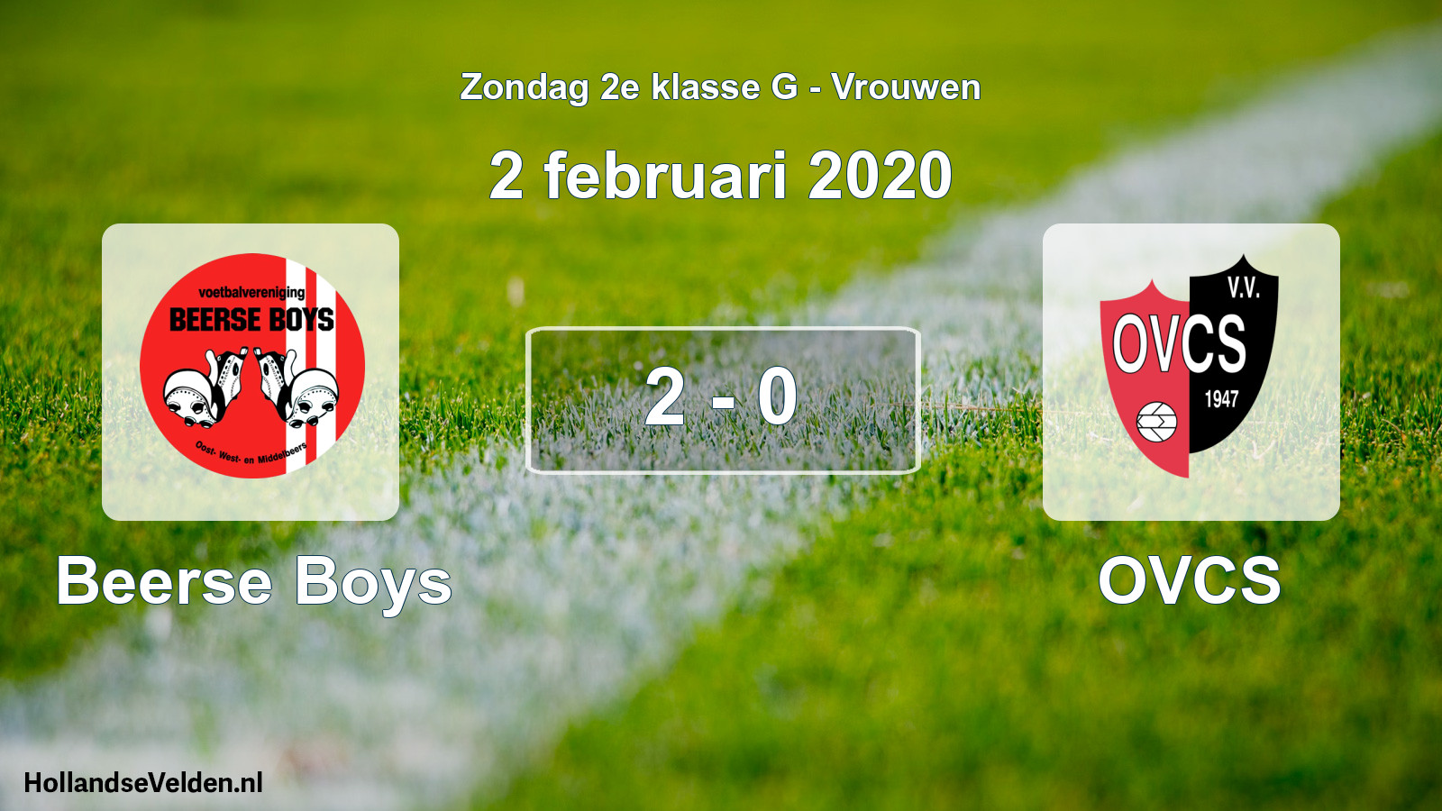 Gespeelde wedstrijd: Beerse Boys - OVCS 2 - 0 (2 februari 2020)