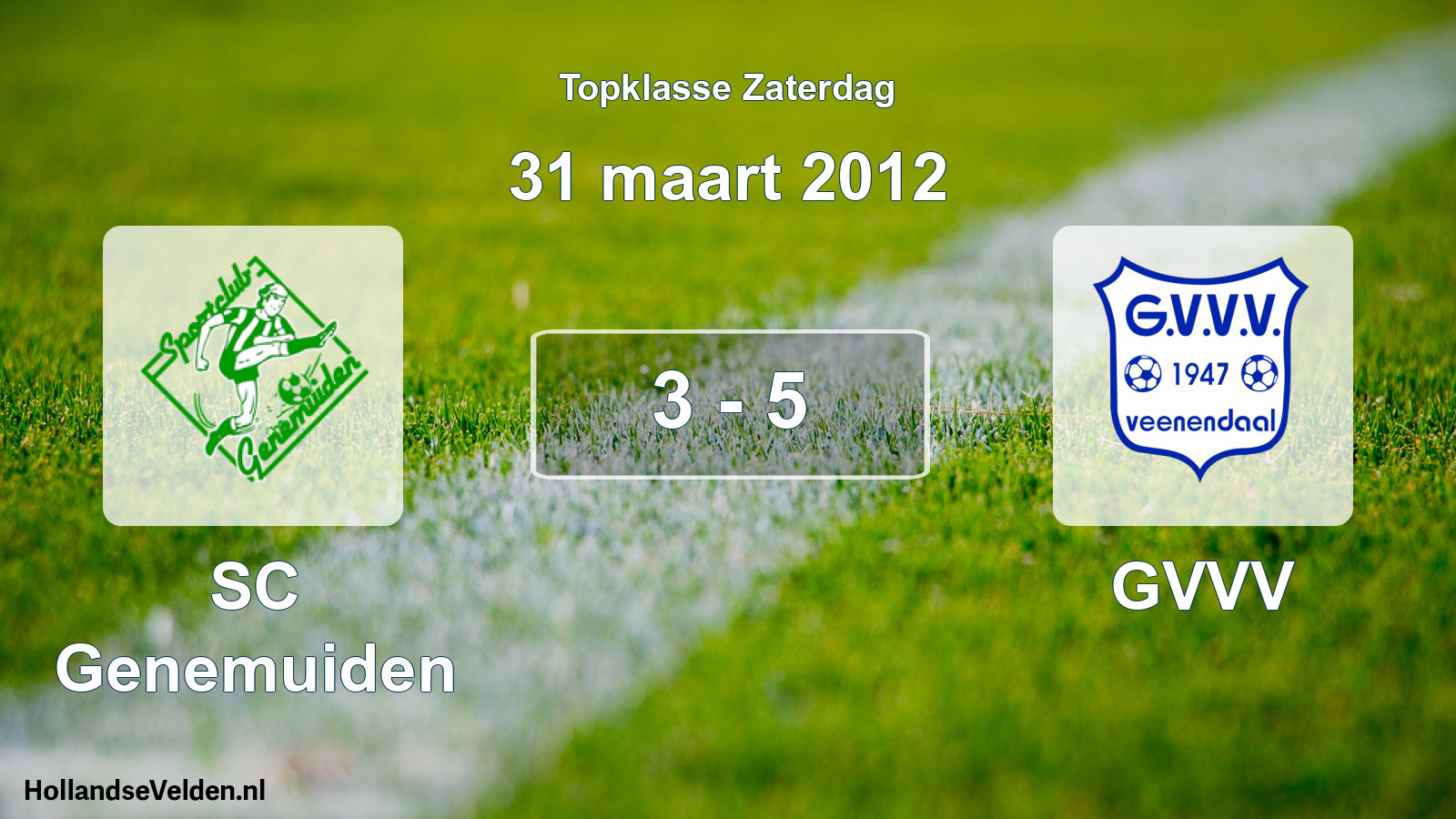 Total number of matches played: SC Genemuiden - GVVV 3 - 5 (31 March 2012)
