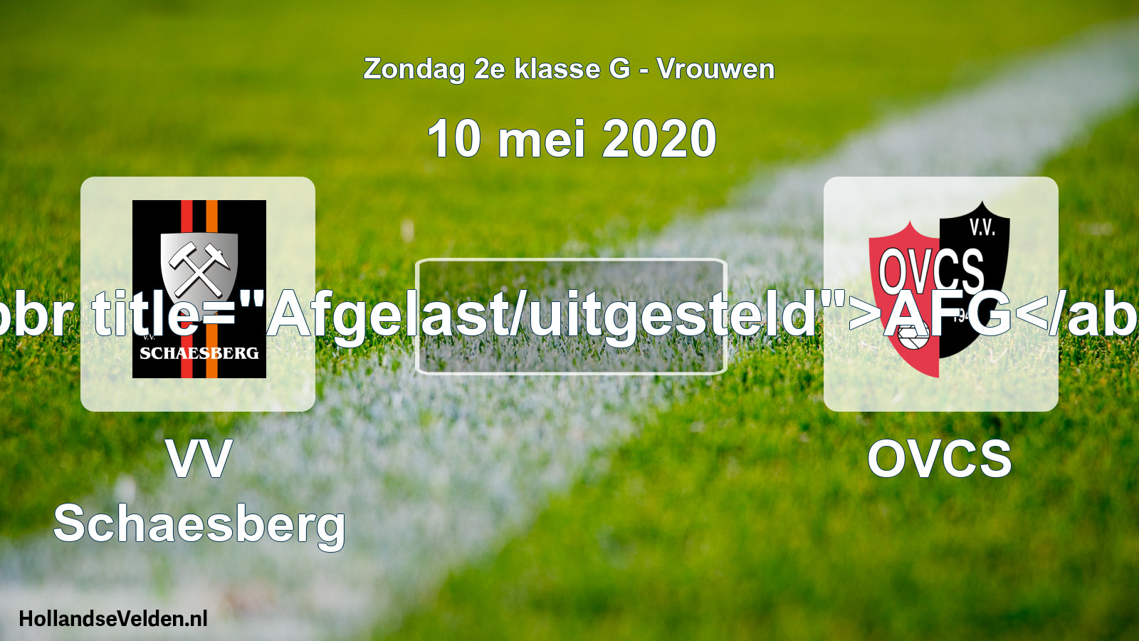 Geplande wedstrijd: VV Schaesberg - OVCS (10 mei 2020)