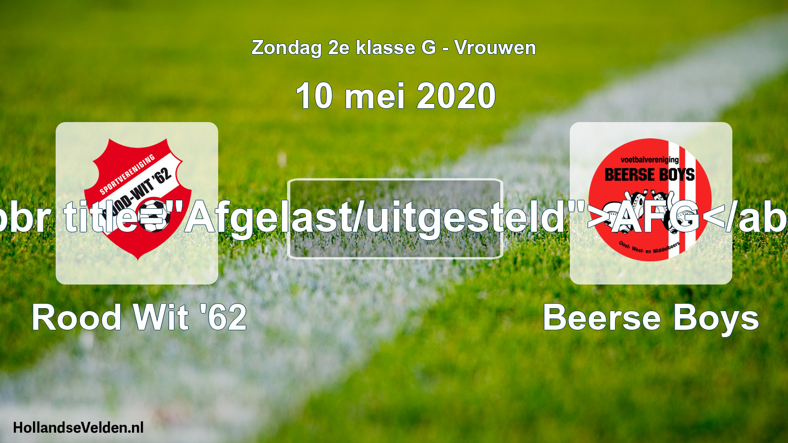 Scheduled Match: Rood Wit '62 - Beerse Boys (10 May 2020)