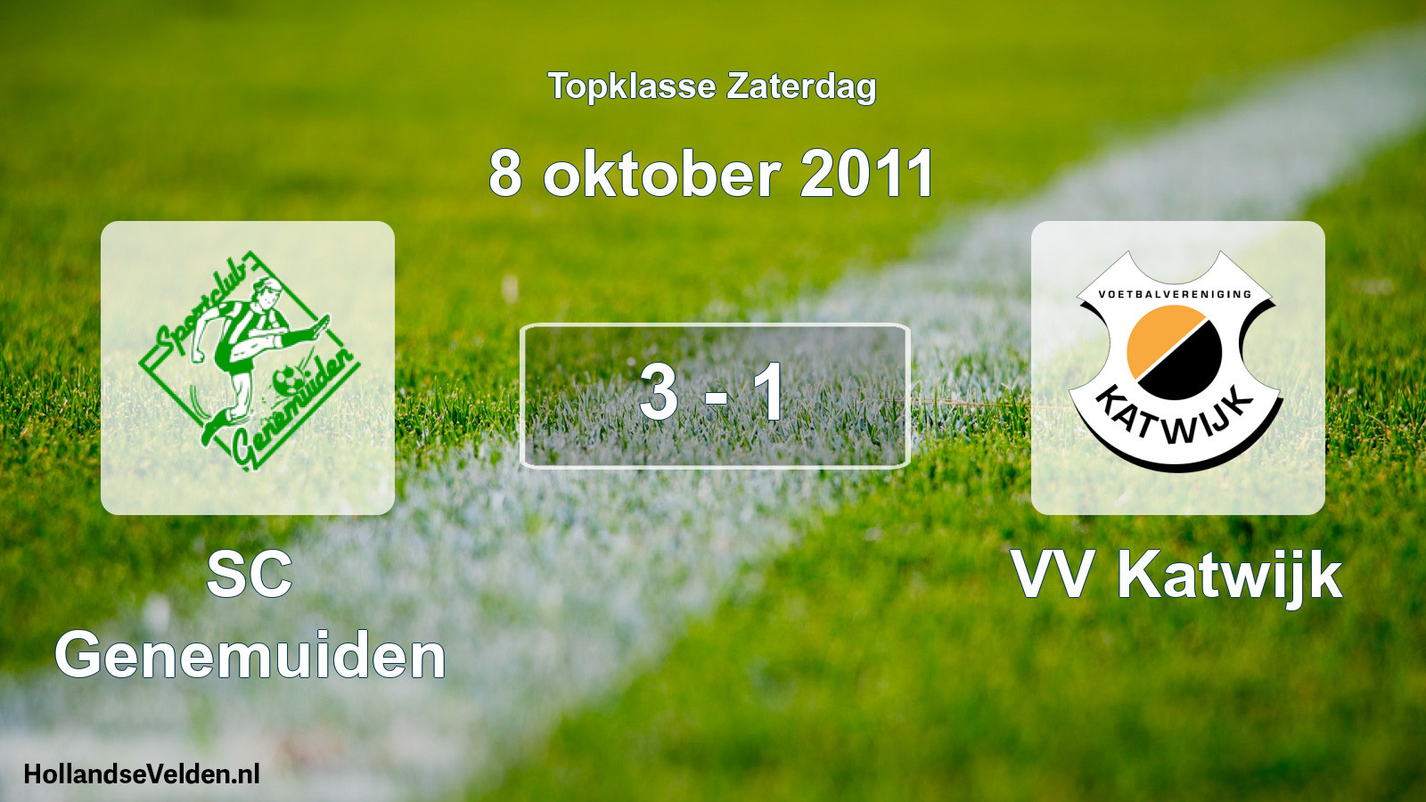 Total number of matches played: SC Genemuiden - VV Katwijk 3 - 1 (8 October 2011)