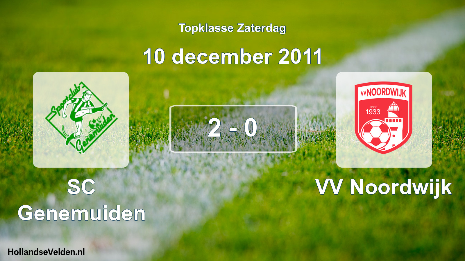 Total number of matches played: SC Genemuiden - VV Noordwijk 2 - 0 (10 December 2011)
