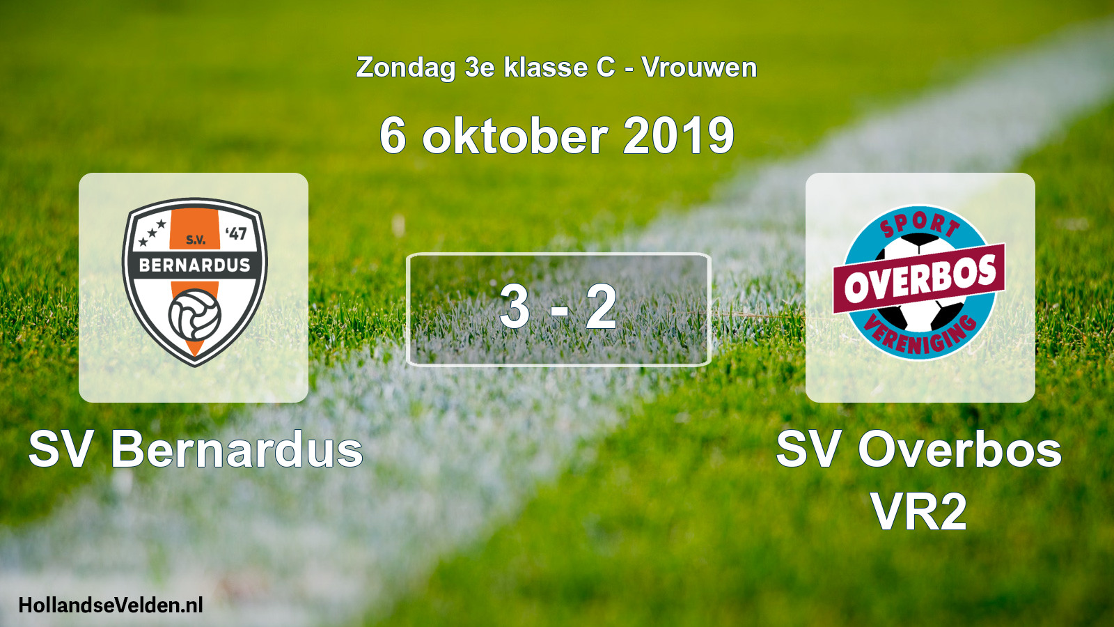 Total number of matches played: SV Bernardus - SV Overbos VR2 3 - 2 (6 October 2019)