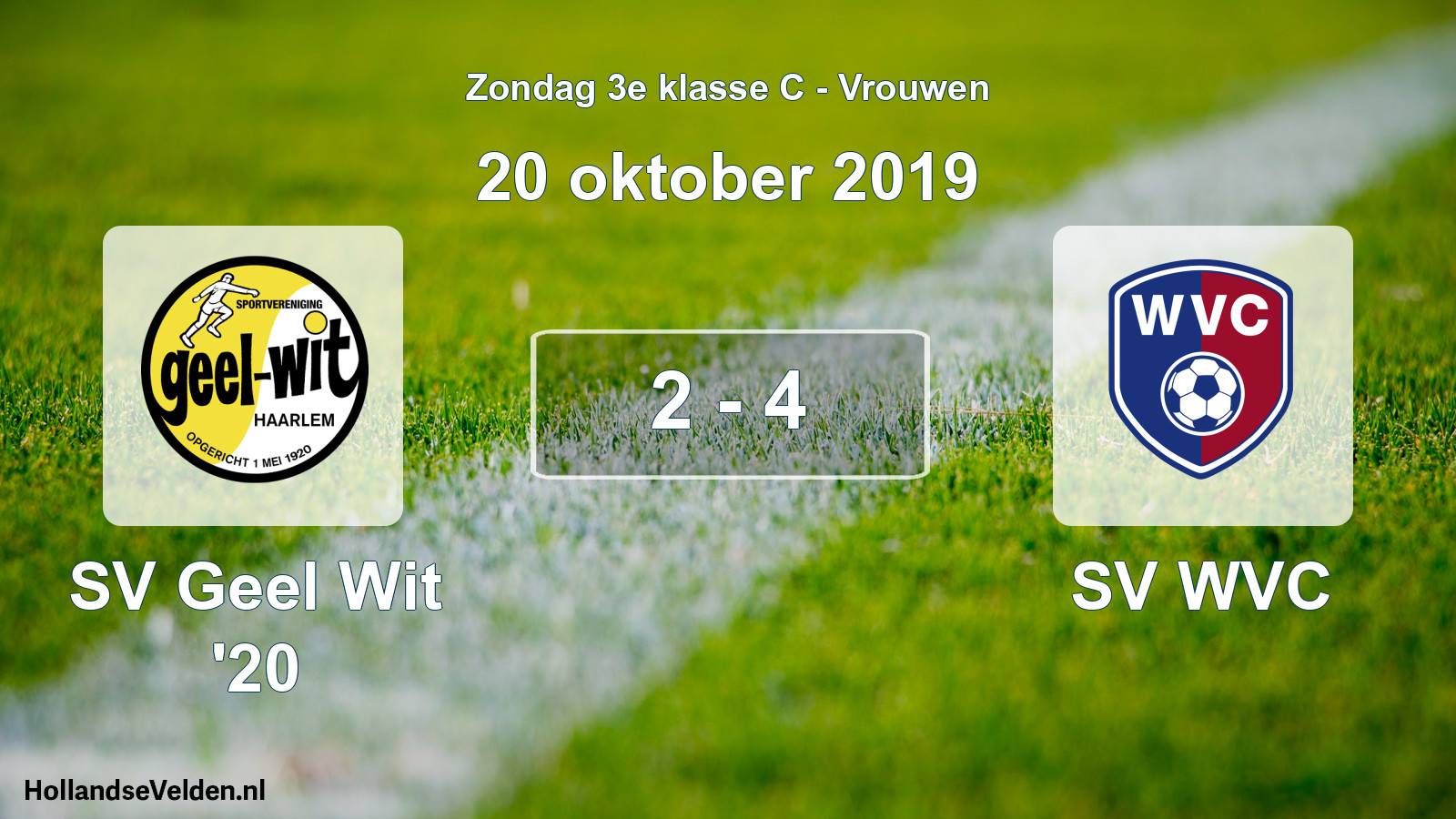 Total number of matches played: SV Geel Wit '20 - SV WVC 2 - 4 (20 October 2019)