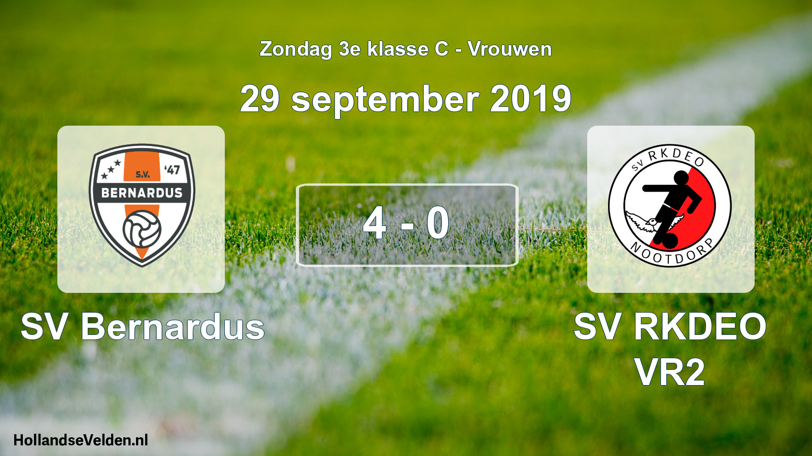 Total number of matches played: SV Bernardus - SV RKDEO VR2 4 - 0 (29 September 2019)
