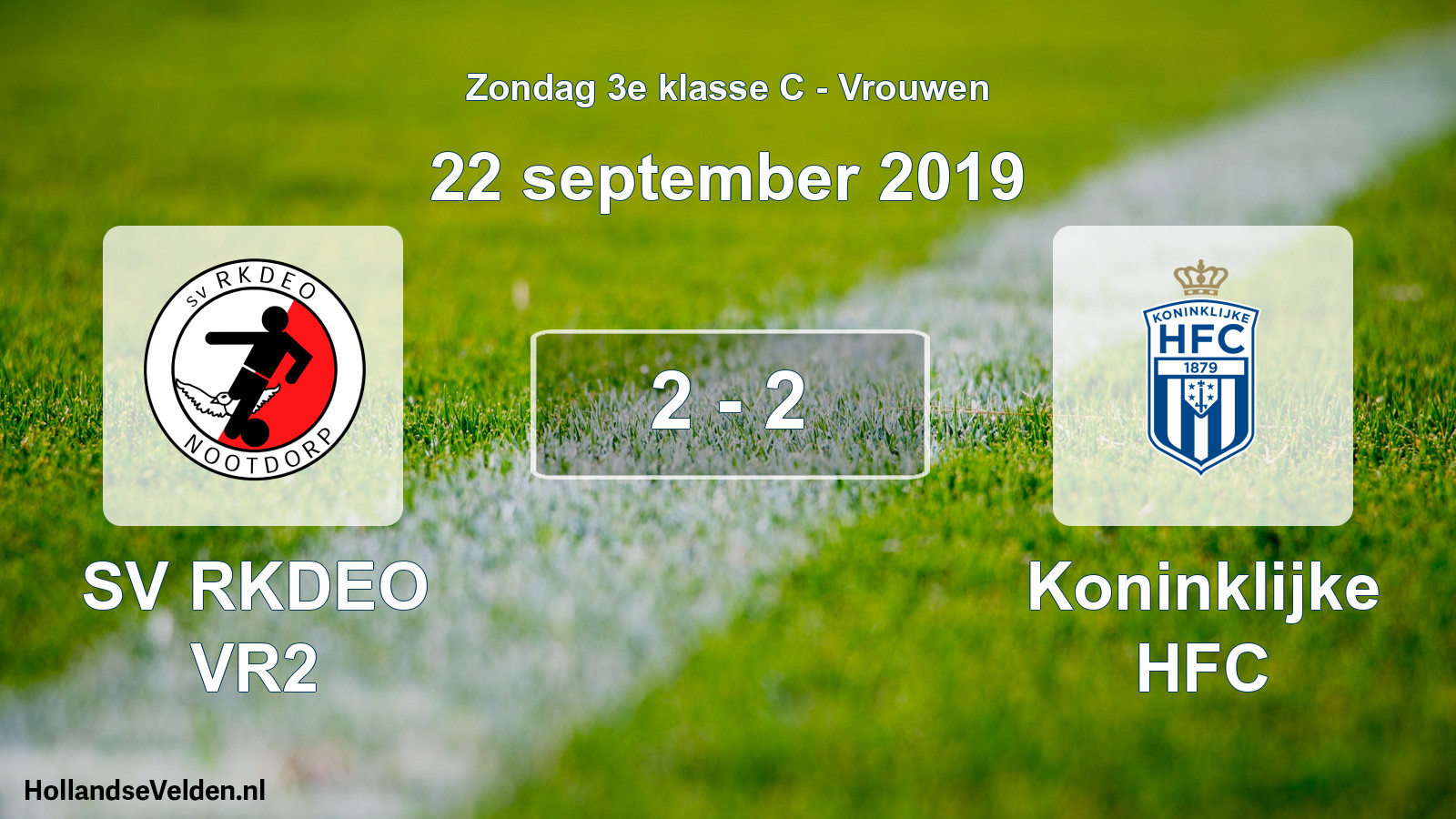 Gespeelde wedstrijd: SV RKDEO VR2 - Koninklijke HFC 2 - 2 (22 september 2019)