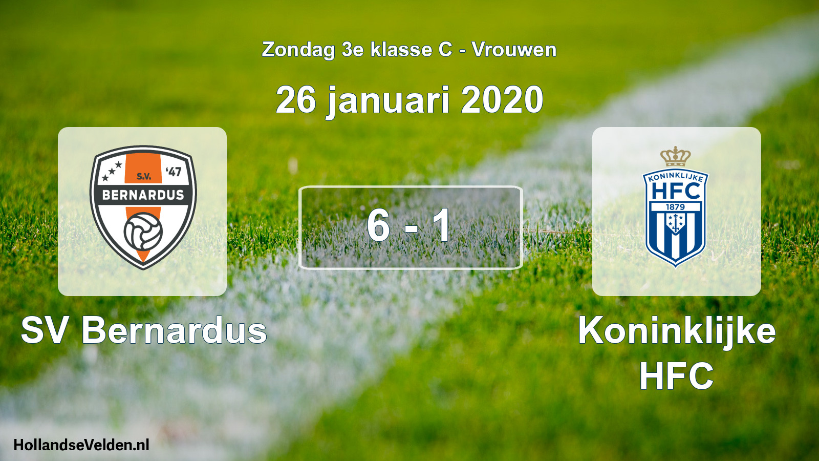 Total number of matches played: SV Bernardus - Koninklijke HFC 6 - 1 (26 January 2020)