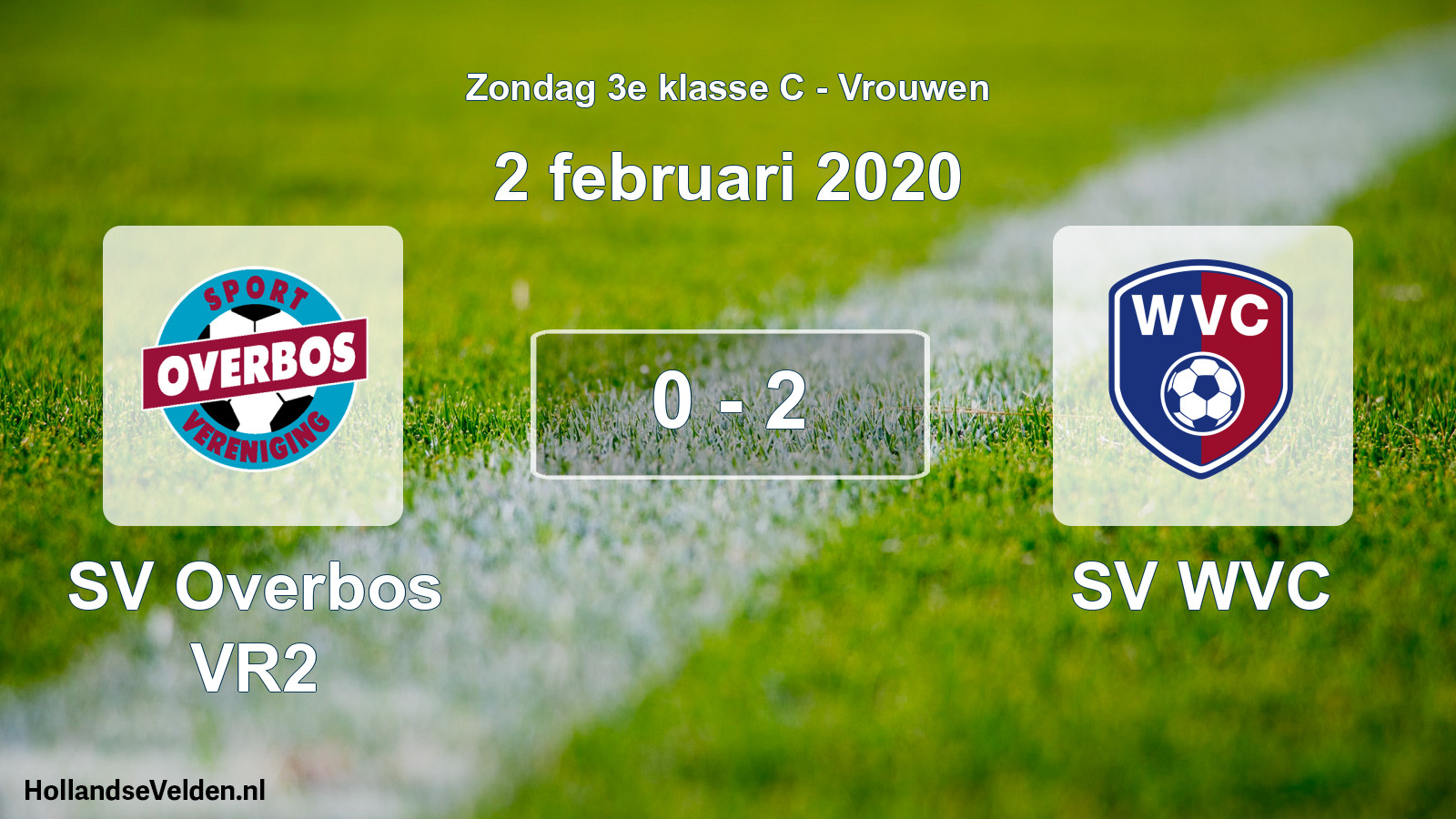 Gespeelde wedstrijd: SV Overbos VR2 - SV WVC 0 - 2 (2 februari 2020)