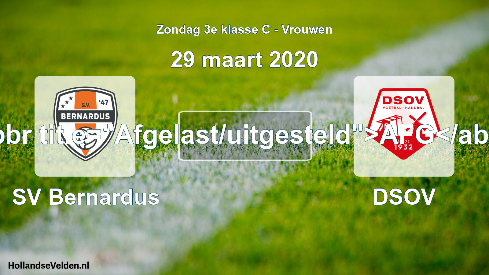 Scheduled Match: SV Bernardus - DSOV (29 March 2020)