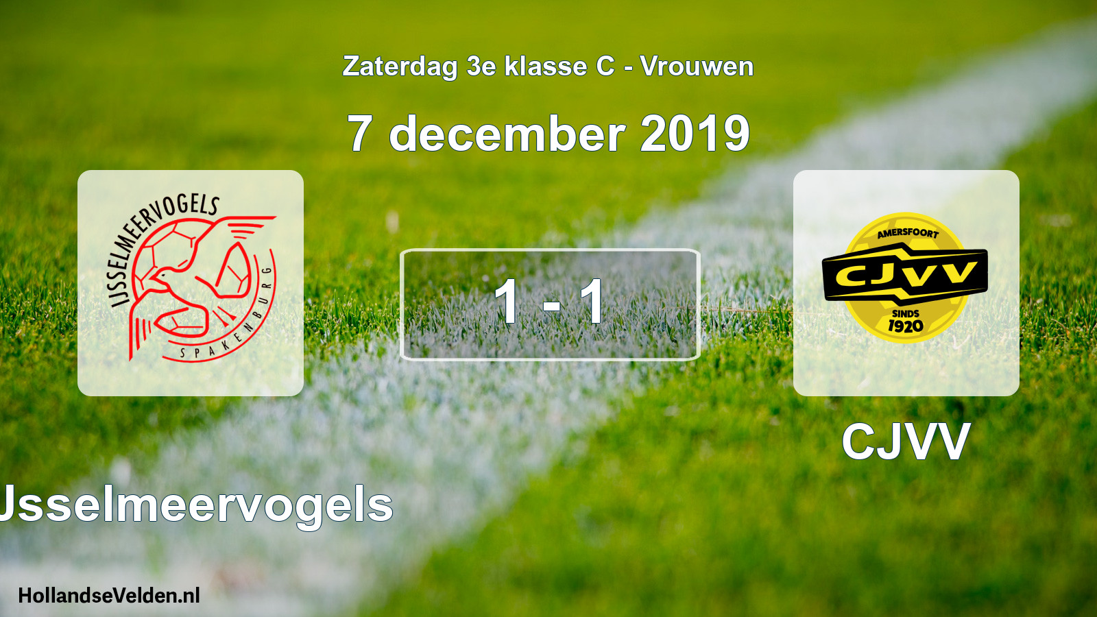 Gespeelde wedstrijd: IJsselmeervogels - CJVV 1 - 1 (7 december 2019)