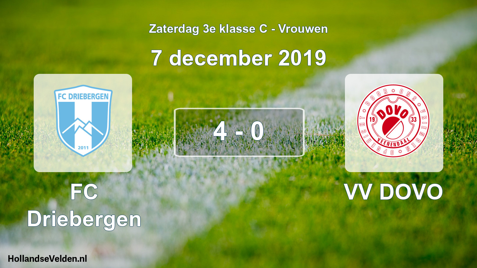 Gespeelde wedstrijd: FC Driebergen - VV DOVO 4 - 0 (7 december 2019)
