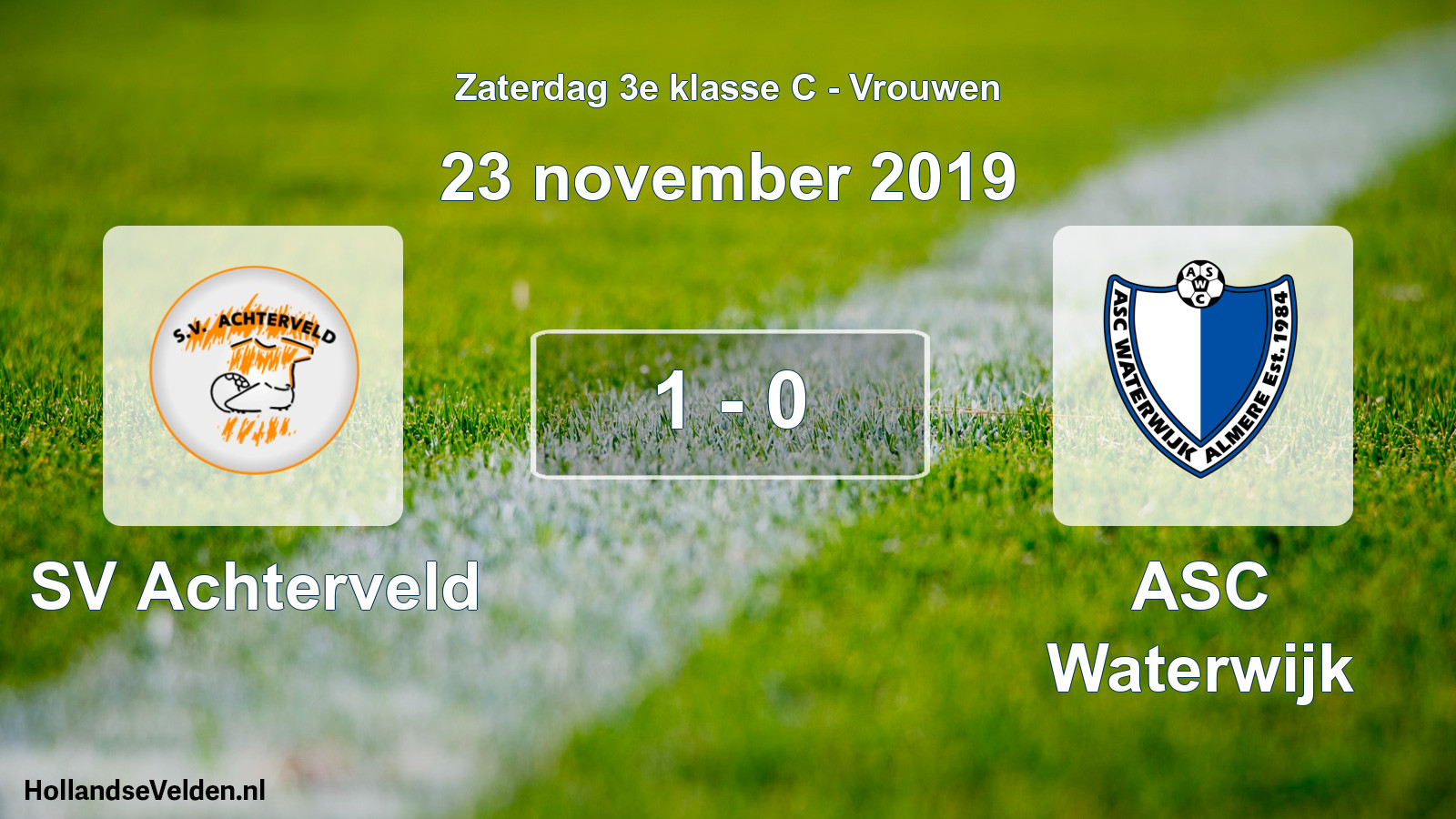 Gespeelde wedstrijd: SV Achterveld - ASC Waterwijk 1 - 0 (23 november 2019)