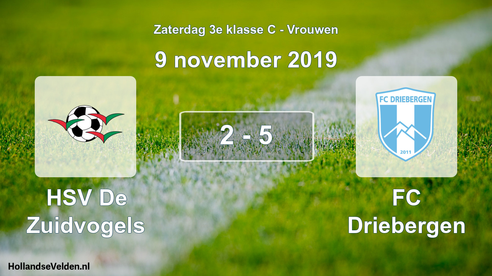 Gespeelde wedstrijd: HSV De Zuidvogels - FC Driebergen 2 - 5 (9 november 2019)