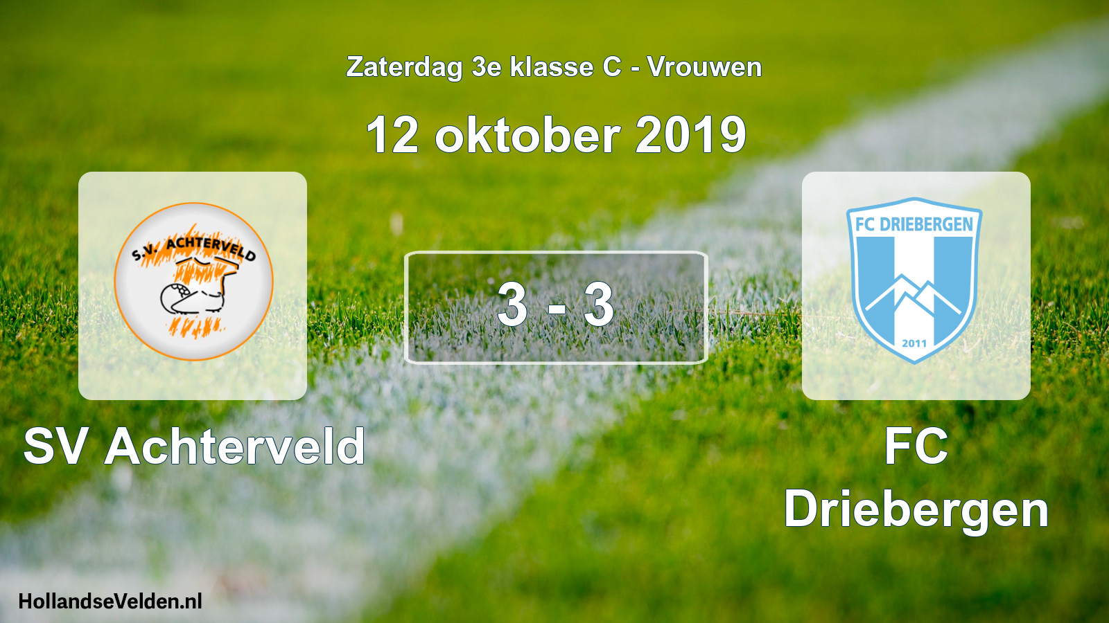 Gespeelde wedstrijd: SV Achterveld - FC Driebergen 3 - 3 (12 oktober 2019)